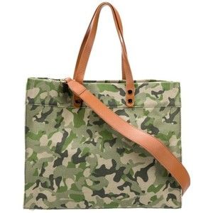 Mark and Graham Essential Camo Canvas Tote Green Multicolor NWOT Crossbody Strap